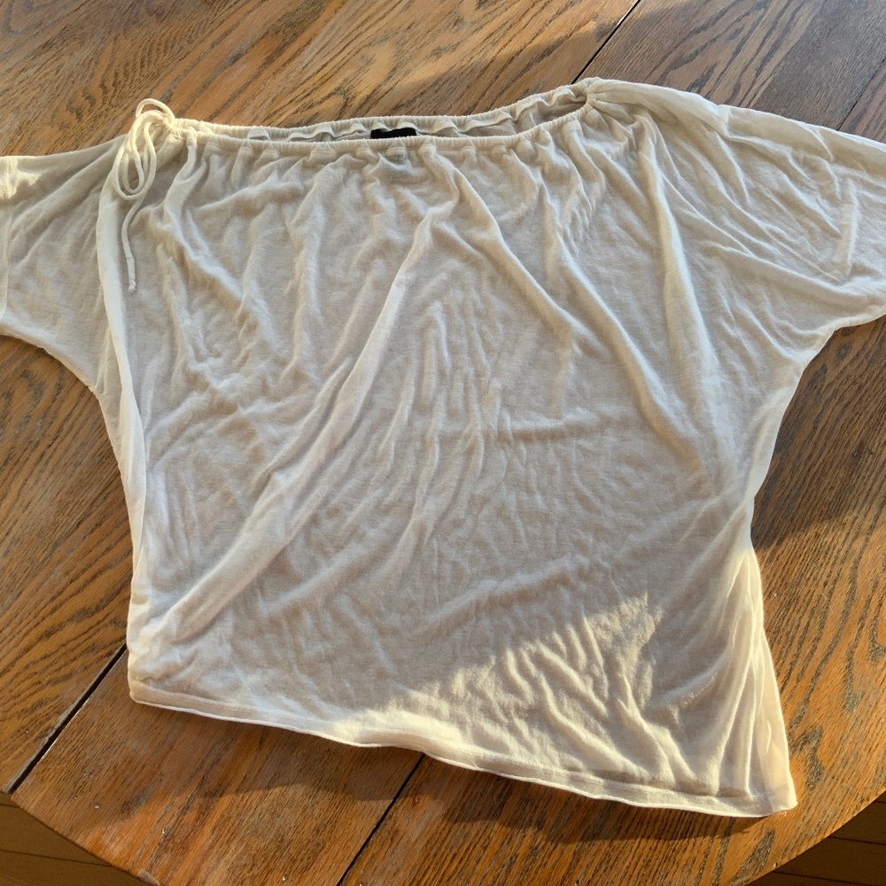 Hours White Asymmetrical Light T/Drawstring Neckl… - image 1